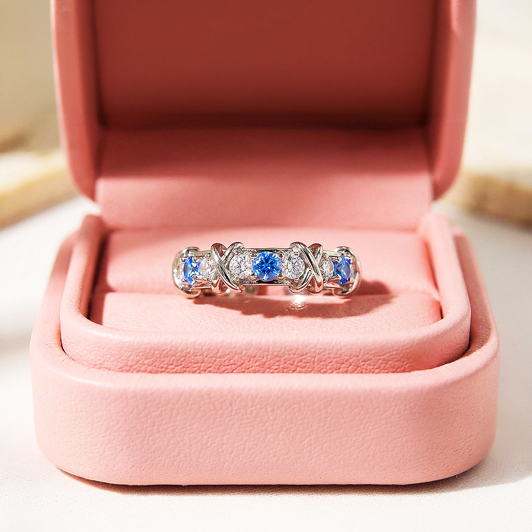 Eternity Cross Band | Adjustable | Diamond Simulant | Dual-Tone Plated | Luxe5180 - Rings | Singapore Jewellery, Wedding Rings &amp; Gifts | Same Day Delivery | Tiara.com.sg
