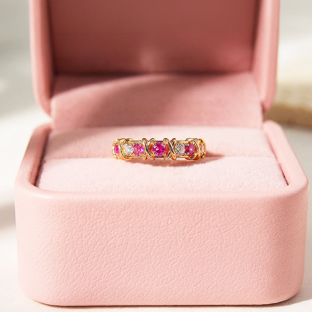 Eternity Cross Band | Adjustable | Diamond Simulant | Dual-Tone Plated | Luxe5180 - Rings | Singapore Jewellery, Wedding Rings & Gifts | Same Day Delivery | Tiara.com.sg
