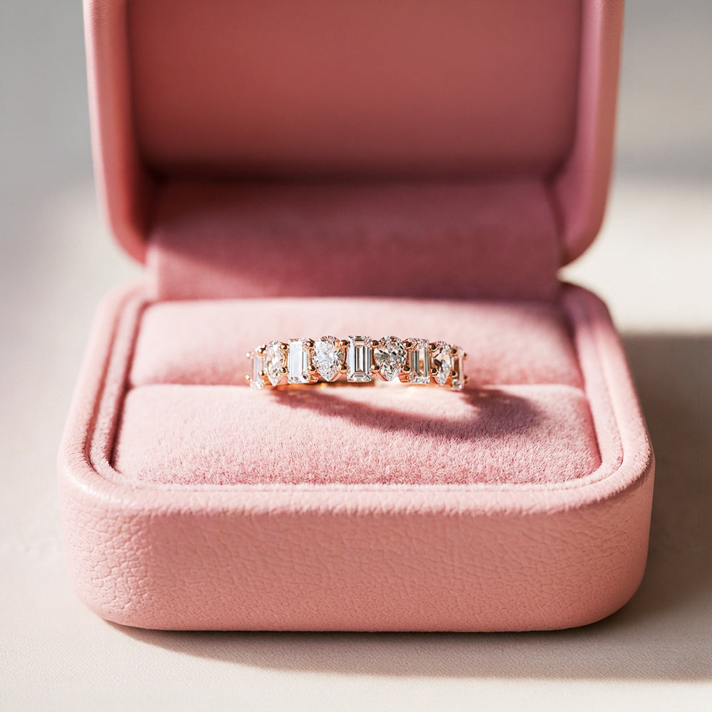Eternity Band | Adjustable | Diamond Simulant | Gold Plated | Luxe5181 - Rings | Singapore Jewellery, Wedding Rings & Gifts | Same Day Delivery | Tiara.com.sg