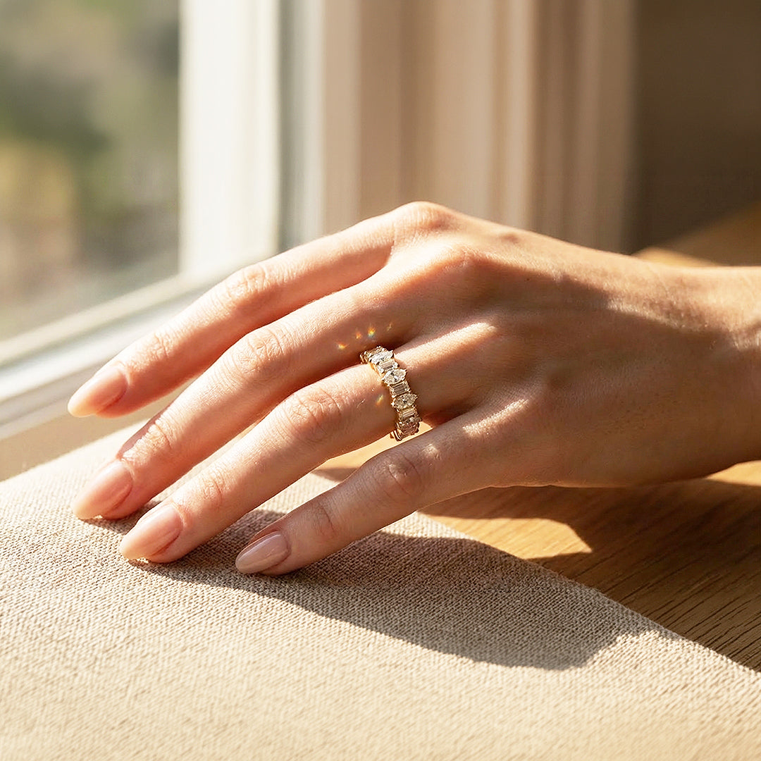 Eternity Band | Adjustable | Diamond Simulant | Gold Plated | Luxe5181 - Rings | Singapore Jewellery, Wedding Rings & Gifts | Same Day Delivery | Tiara.com.sg