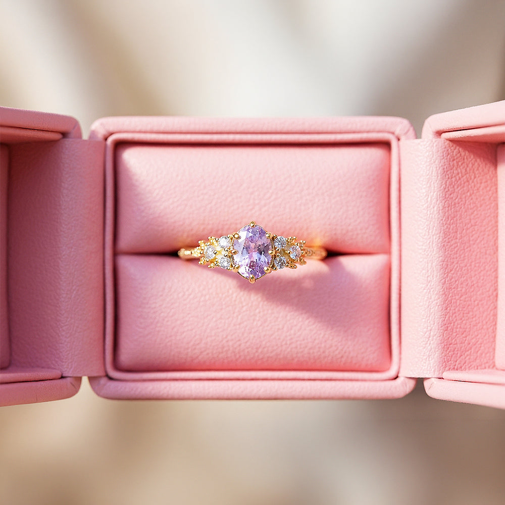 Engagement Ring | Purple Diamond Simulant | Luxe5183 - Rings | Singapore Jewellery, Wedding Rings & Gifts | Same Day Delivery | Tiara.com.sg