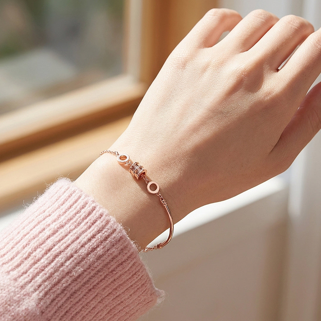 Barrel Charm Half-Bangle Bracelet | Luxe6087