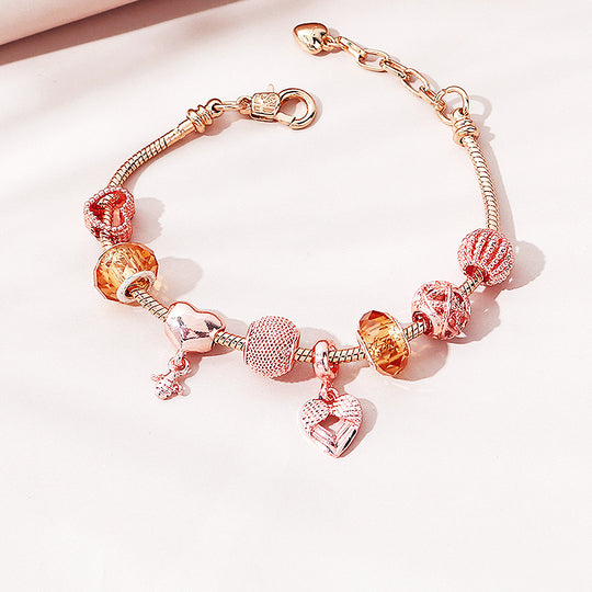 Luxe6194 - Heart and Wings Charm Bracelet