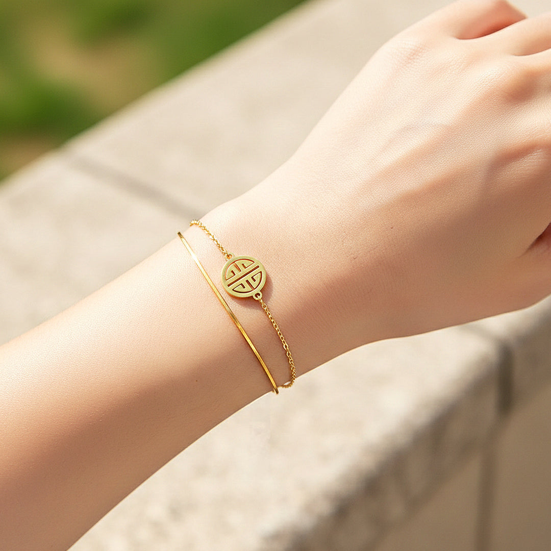 Fortune Fu Bracelet | Diamond Simulant | Luxe6349 - bangle | Singapore Jewellery, Wedding Rings & Gifts | Same Day Delivery | Tiara.com.sg