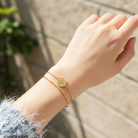 Fortune Fu Bracelet | Diamond Simulant | Luxe6349 - bangle | Singapore Jewellery, Wedding Rings &amp; Gifts | Same Day Delivery | Tiara.com.sg