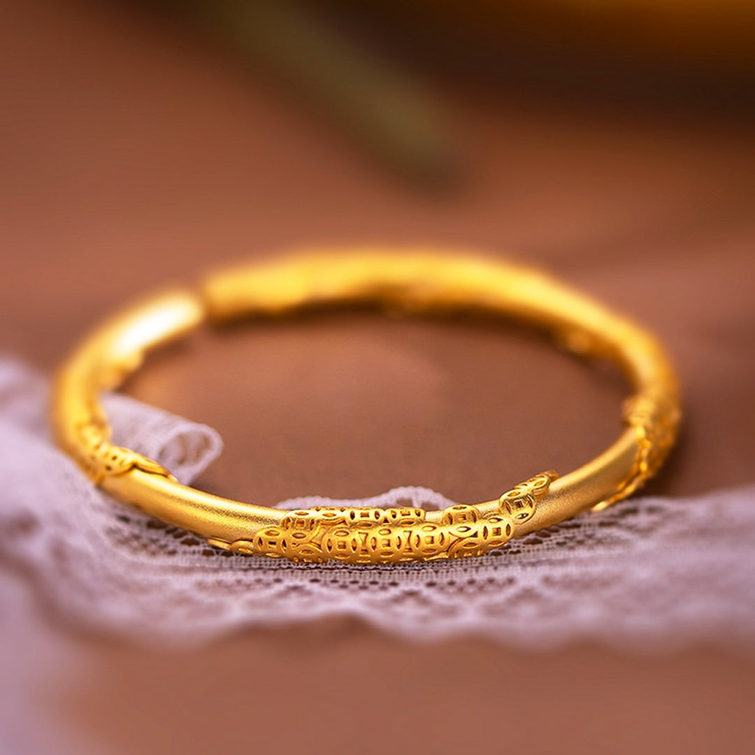 Luxe6375 - Gold Coin Prosperity Bangle