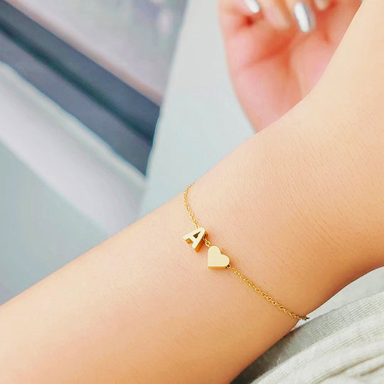 Luxe6387 - Alphabet & Heart Bracelet