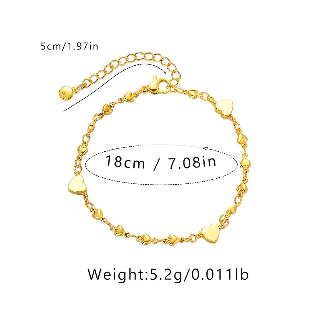 Luxe6402 Gold Hearts Bracelet