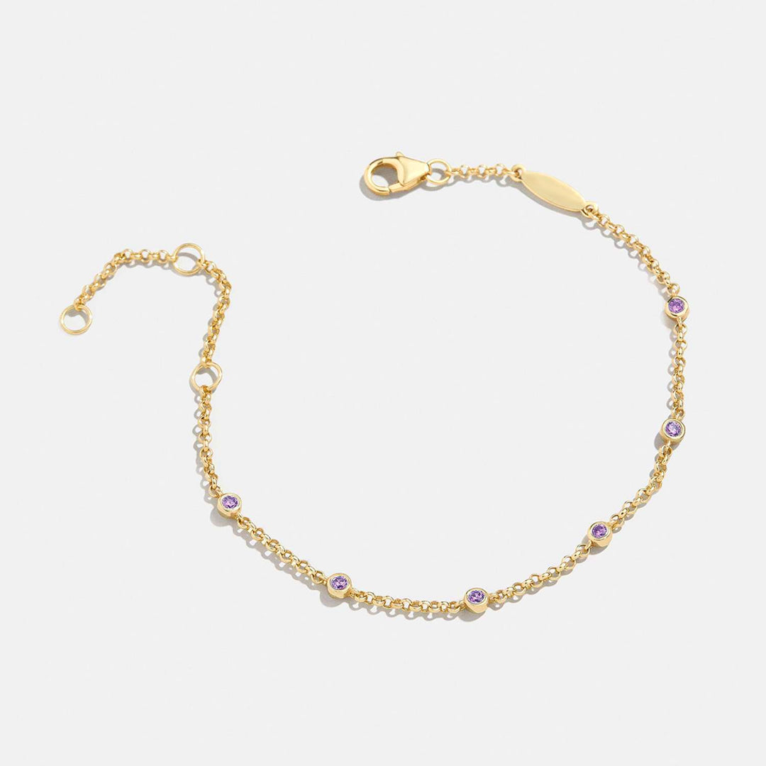 Luxe6498: The Golden Birthstone Station Bracelet