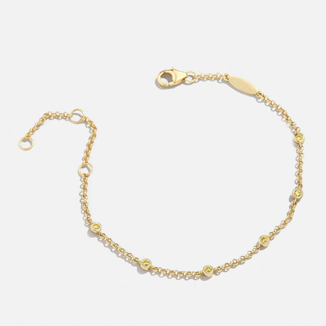 Luxe6498: The Golden Birthstone Station Bracelet
