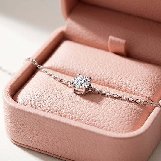 Solitaire Diamond Simulant Silver Bracelet | Luxe6510