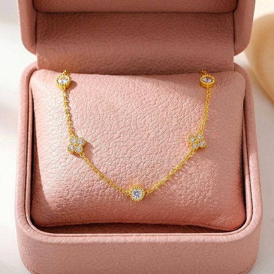 Floral &amp; Medallion Station Gold Bracelet | Luxe6514