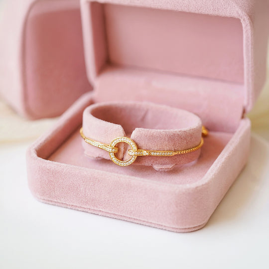 Geometric Halo &amp; Bar Bolo | 18K Gold &amp; White Gold | Luxe6527 - Bracelet | Singapore Jewellery, Wedding Rings &amp; Gifts | Same Day Delivery | Tiara.com.sg