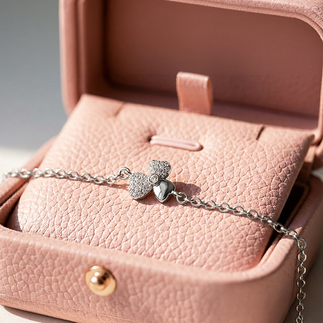 Heart-Petal Clover Charm Bracelet | Luxe6533 - Bracelet | Singapore Jewellery, Wedding Rings &amp; Gifts | Same Day Delivery | Tiara.com.sg