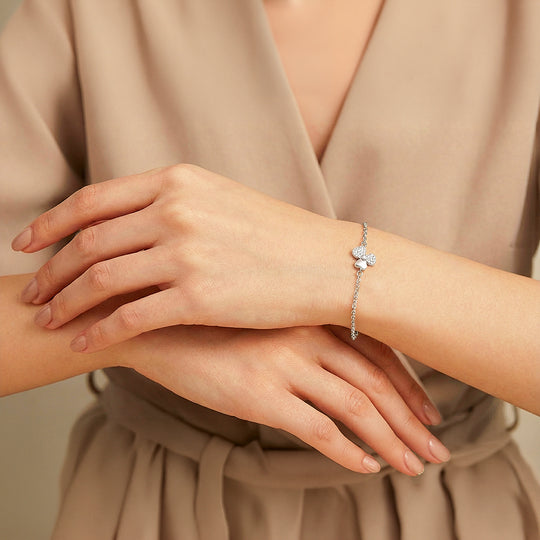 Heart-Petal Clover Charm Bracelet | Luxe6533 - Bracelet | Singapore Jewellery, Wedding Rings &amp; Gifts | Same Day Delivery | Tiara.com.sg