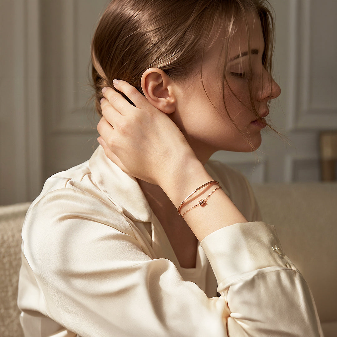 Barrel Layered Bangle-Bracelet | Luxe6534 - Bracelet | Singapore Jewellery, Wedding Rings &amp; Gifts | Same Day Delivery | Tiara.com.sg