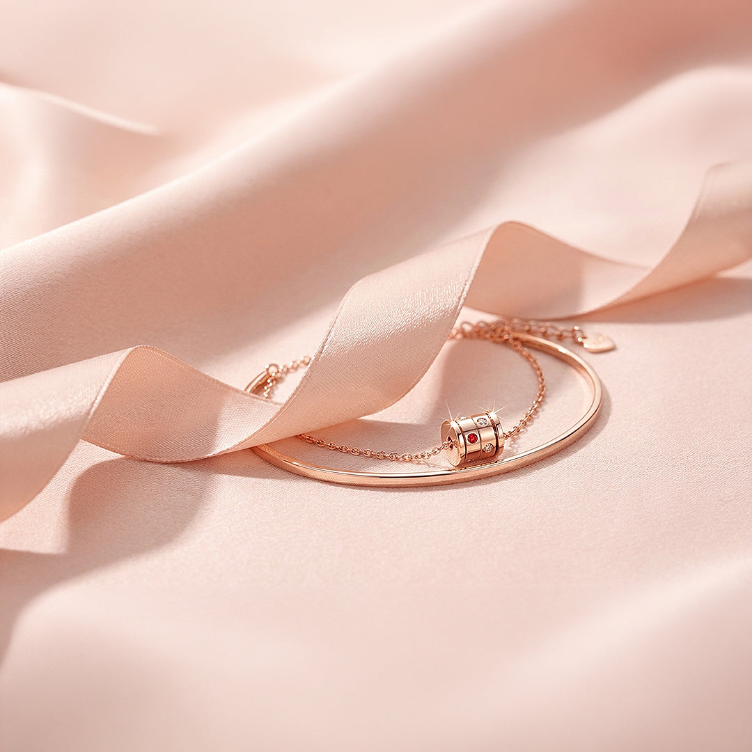 Barrel Layered Bangle-Bracelet | Luxe6534 - Bracelet | Singapore Jewellery, Wedding Rings &amp; Gifts | Same Day Delivery | Tiara.com.sg