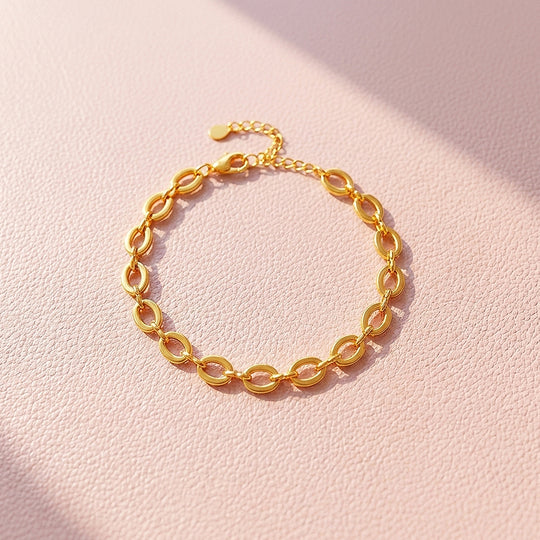 Modern Oval Link Chain Bracelet | 18K Gold | Luxe6535