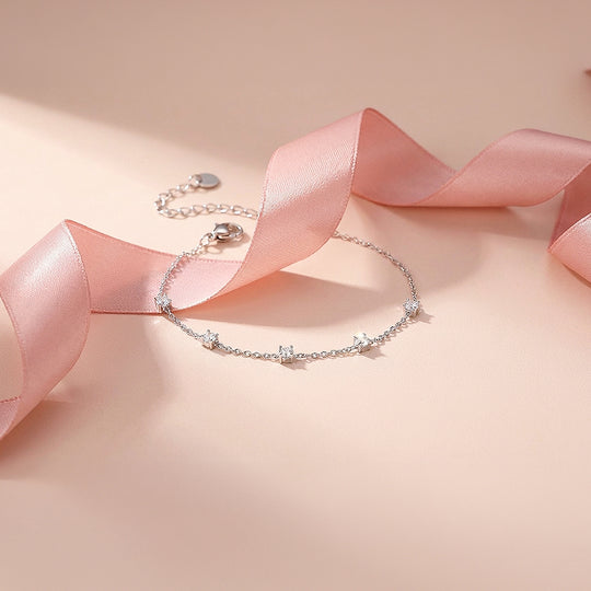 Minimalist Five-Stone Station Bracelet | Luxe6539 - bangle | Singapore Jewellery, Wedding Rings &amp; Gifts | Same Day Delivery | Tiara.com.sg