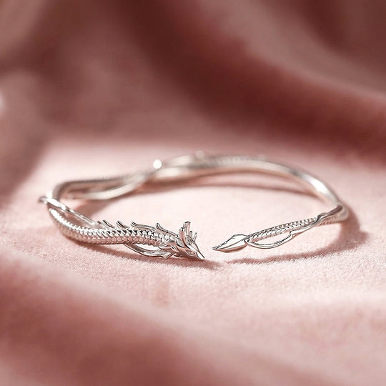 Dragon Sculpt Silver Bangle Bracelet | Luxe6541 - bangle | Singapore Jewellery, Wedding Rings &amp; Gifts | Same Day Delivery | Tiara.com.sg