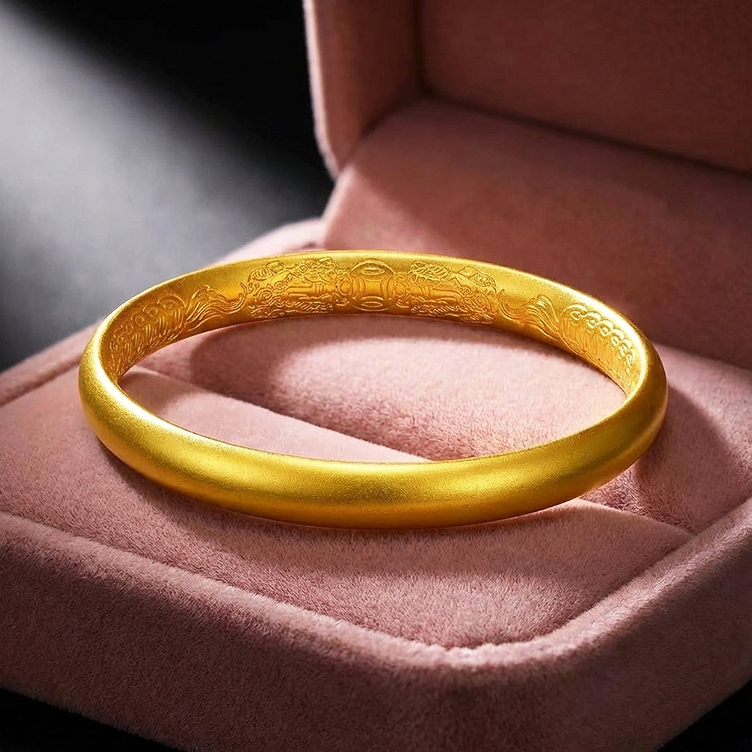 Pixiu Engraved Gold Bangle Bracelet | Luxe6542 - bangle | Singapore Jewellery, Wedding Rings &amp; Gifts | Same Day Delivery | Tiara.com.sg