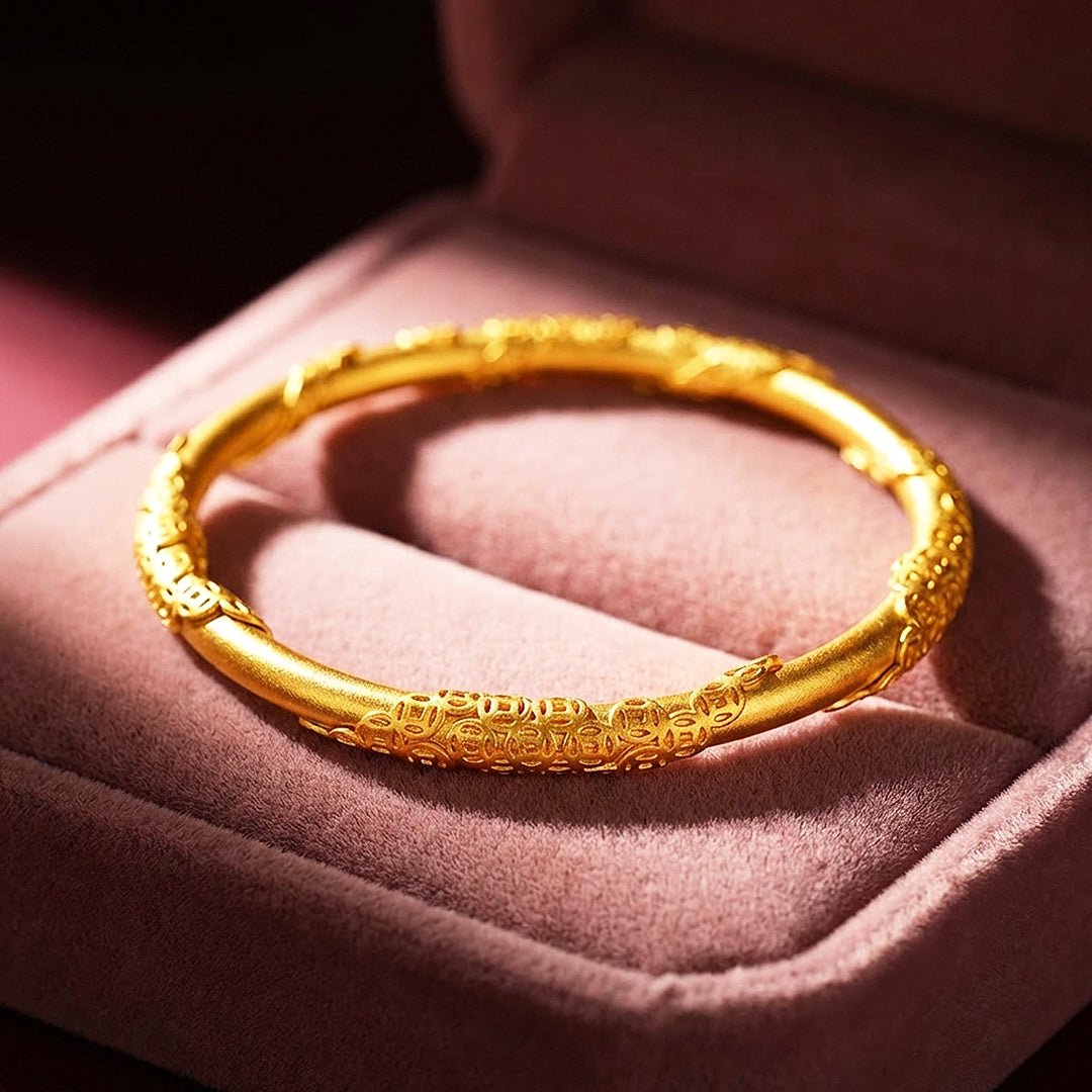Coin Prosperity Gold Bangle Luxe6561 - bangle | Singapore Jewellery, Wedding Rings & Gifts | Same Day Delivery | Tiara.com.sg