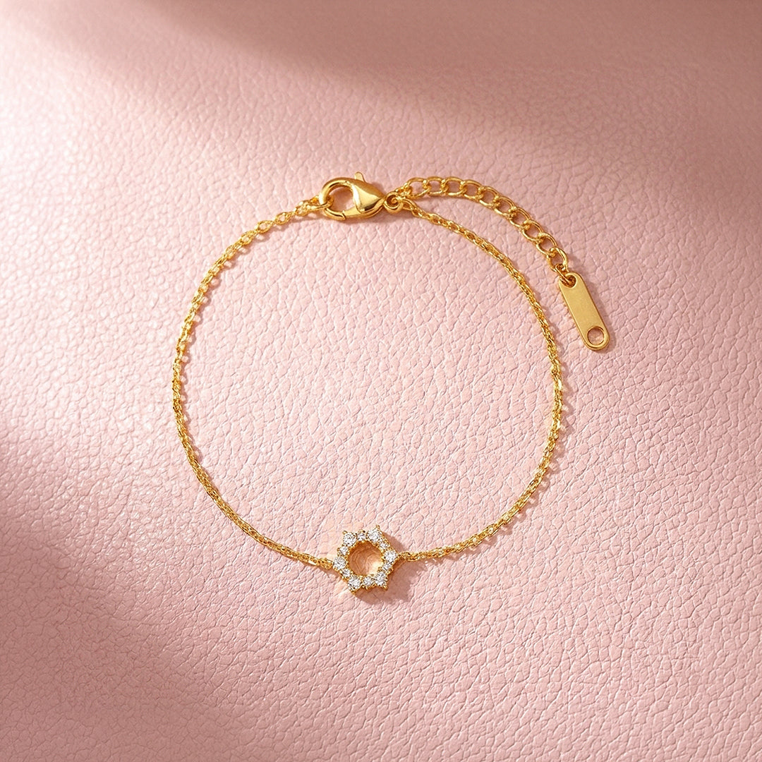 Sunburst Circle Chain Bracelet | Luxe6576