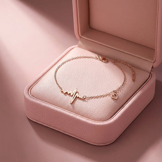 Heartbeat Heart Charm Chain Bracelet | Luxe6579
