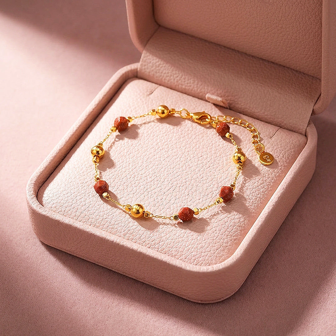 Natural Stone Beaded Chain Bracelet | Luxe6581