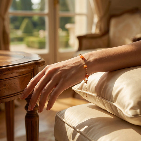 Natural Stone Beaded Chain Bracelet | Luxe6581