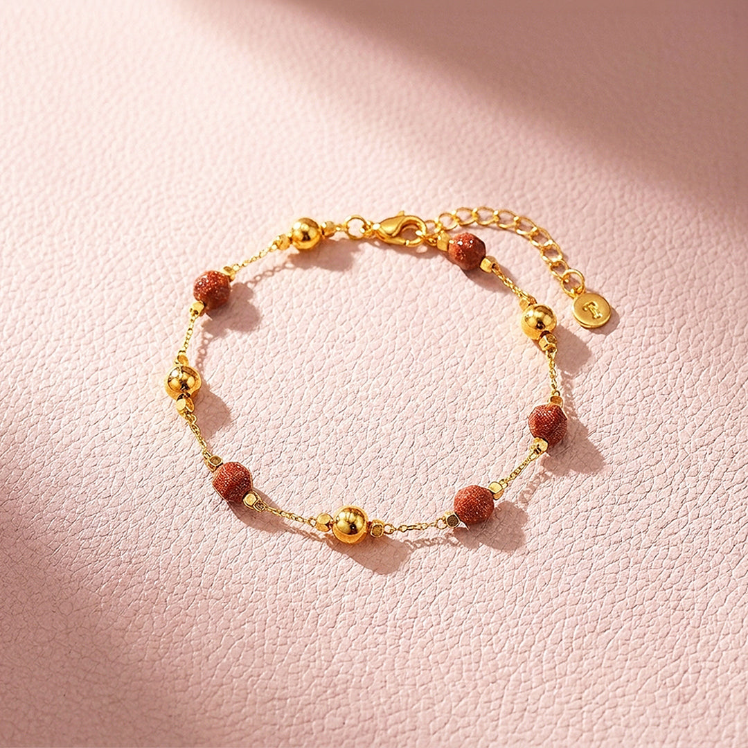 Natural Stone Beaded Chain Bracelet | Luxe6581