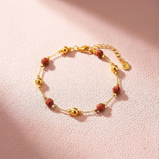 Natural Stone Beaded Chain Bracelet | Luxe6581