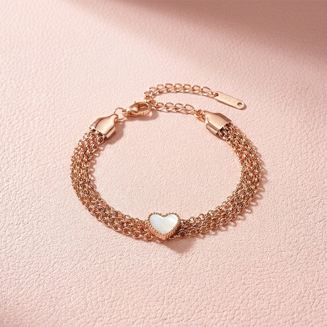 Multi-Strand Heart Mother of Pearl Bracelet | Luxe6587