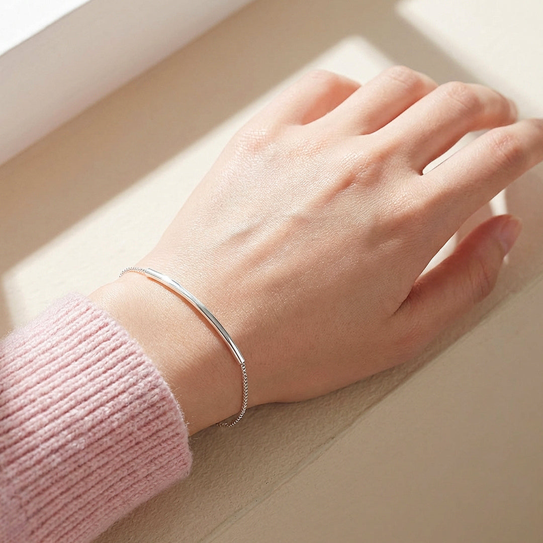 Curved Bar Box Chain Bracelet | Luxe6593