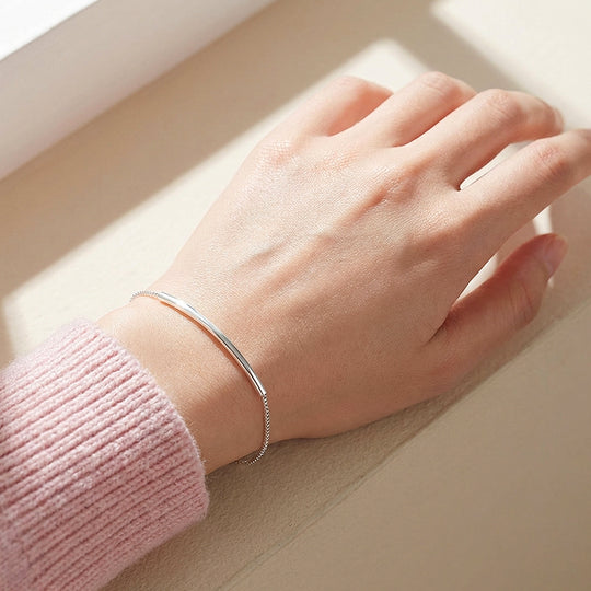Curved Bar Box Chain Bracelet | Luxe6593