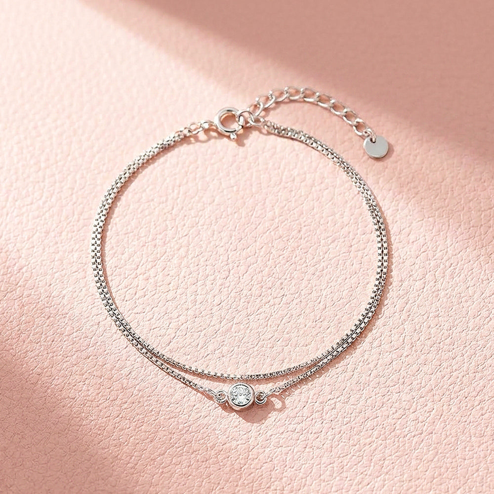 Solitaire Double-Strand Bracelet | Women's Bracelet | Luxe6596