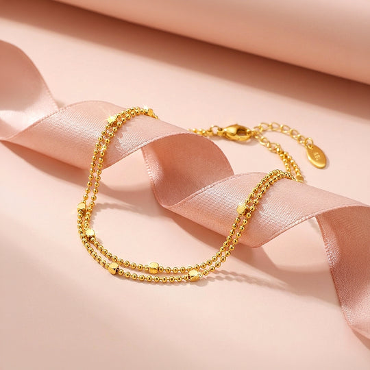 Double Layer Cube Bead Chain Bracelet | Luxe6600