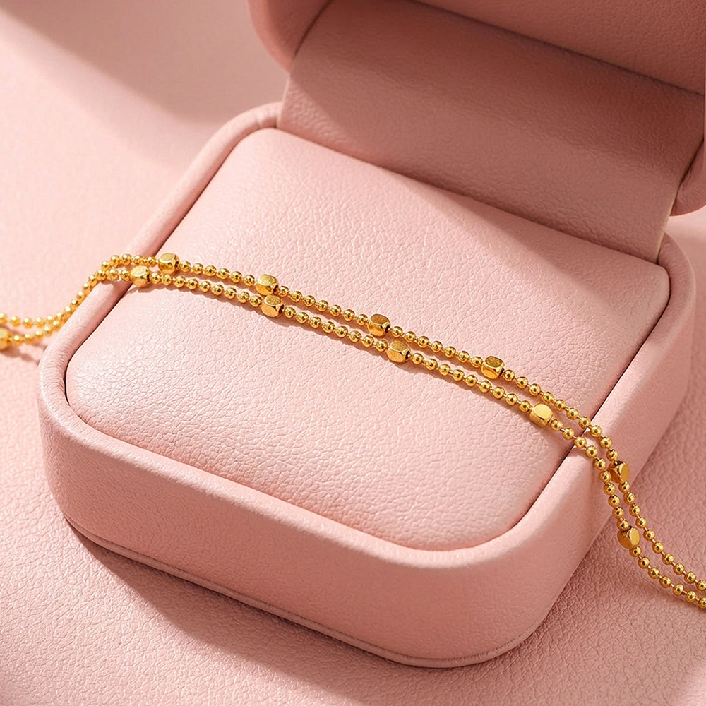 Double Layer Cube Bead Chain Bracelet | Luxe6600