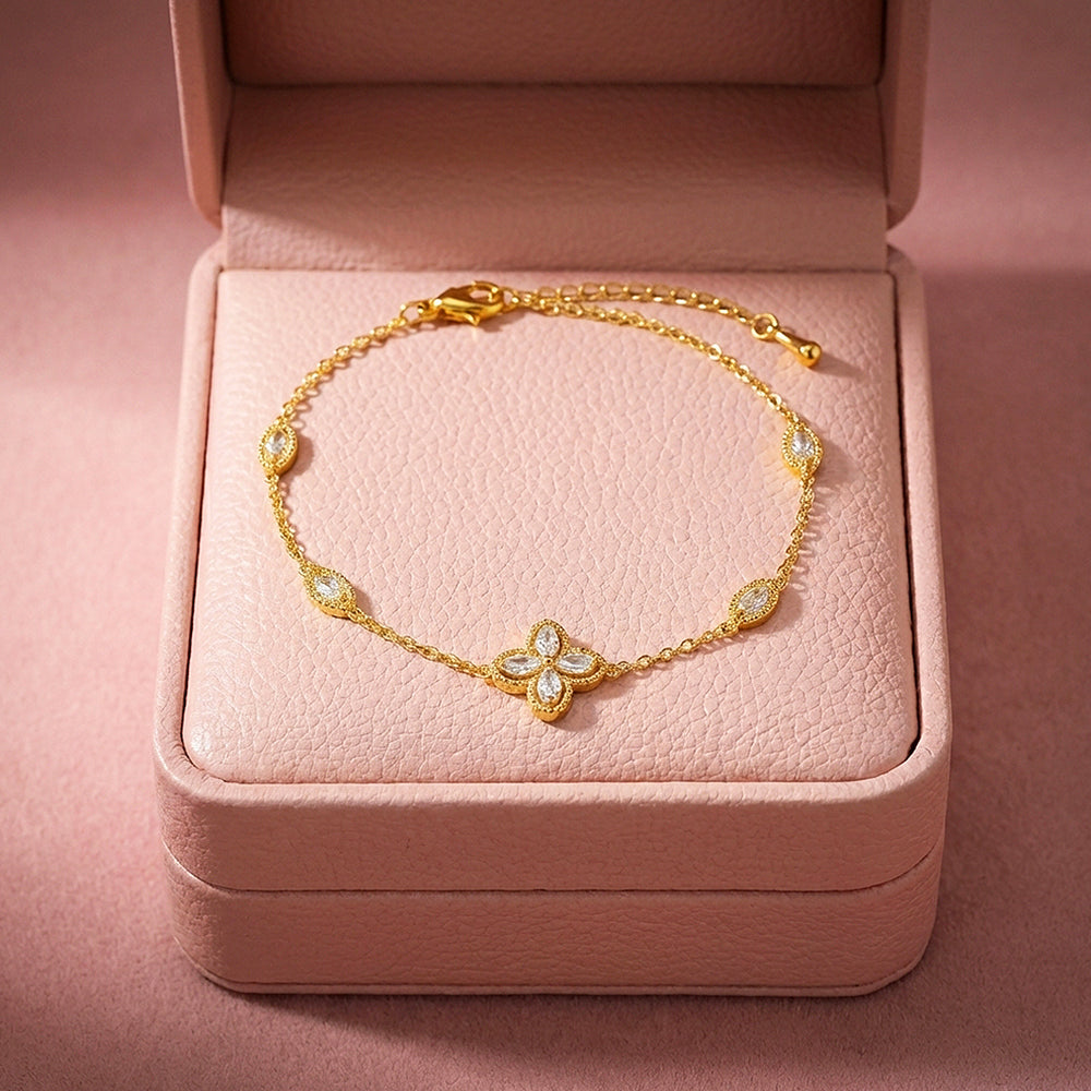 Marquise Clover Flower Chain Bracelet | Luxe6606