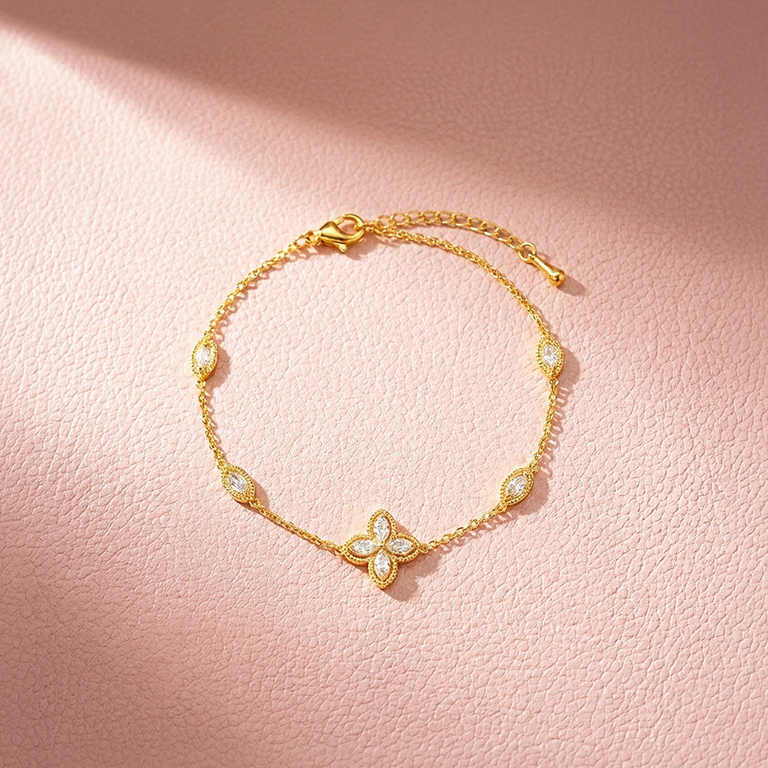 Marquise Clover Flower Chain Bracelet | Luxe6606