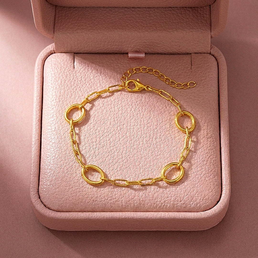 Circle &amp; Paperclip Chain Bracelet | Luxe6608