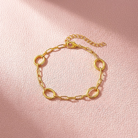 Circle &amp; Paperclip Chain Bracelet | Luxe6608