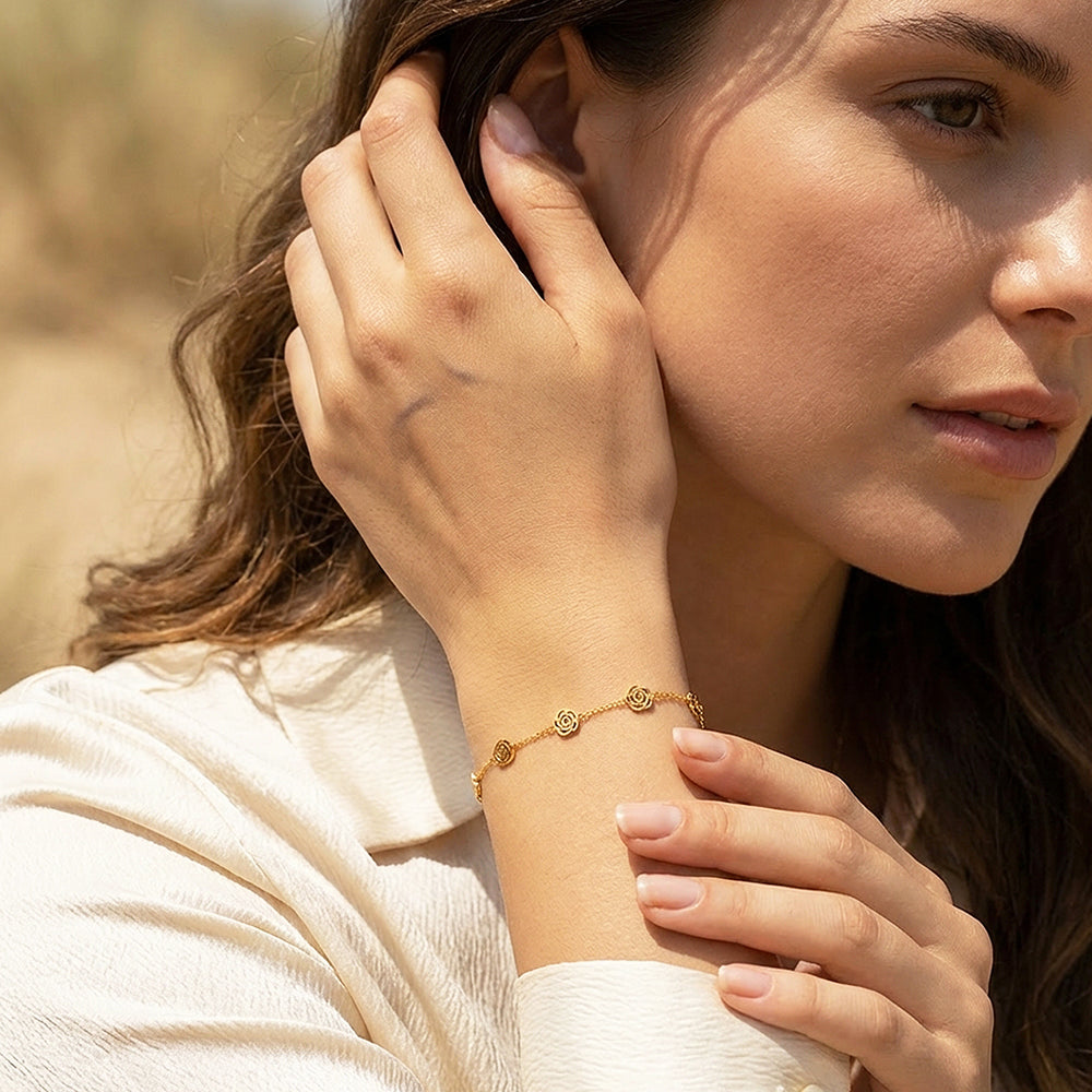 Rose Charm Chain Bracelet | Luxe6616