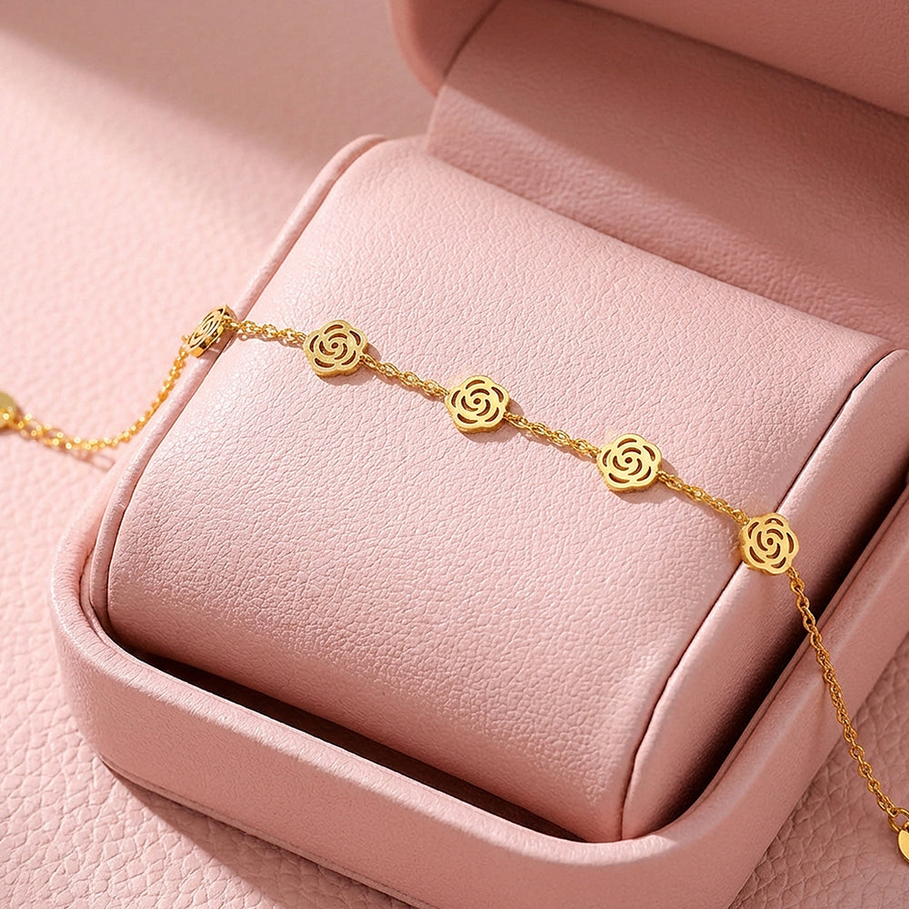 Rose Charm Chain Bracelet | Luxe6616