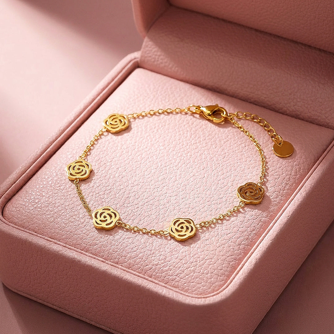 Rose Charm Chain Bracelet | Luxe6616