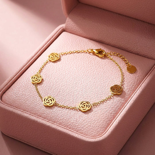 Rose Charm Chain Bracelet | Luxe6616