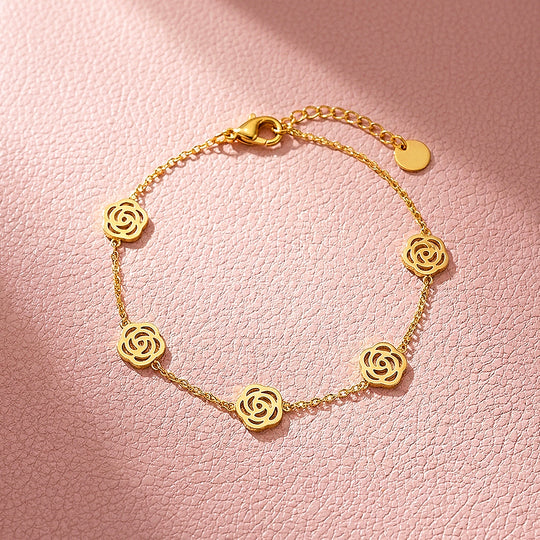 Rose Charm Chain Bracelet | Luxe6616