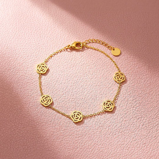 Rose Charm Chain Bracelet | Luxe6616