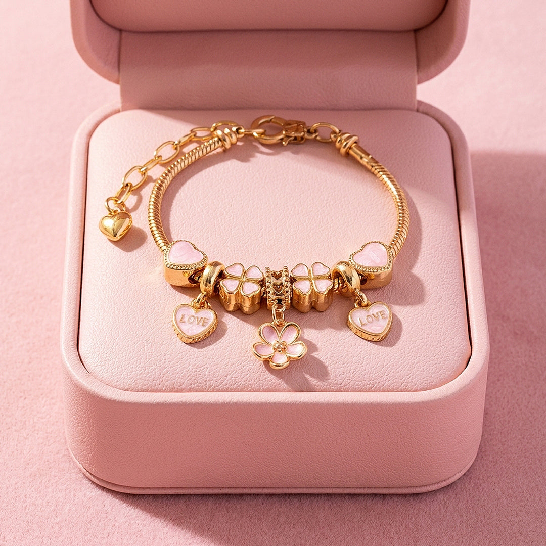 Love &amp; Flower Charm Bracelet | Luxe6618