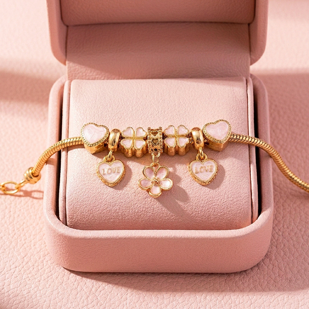 Love &amp; Flower Charm Bracelet | Luxe6618